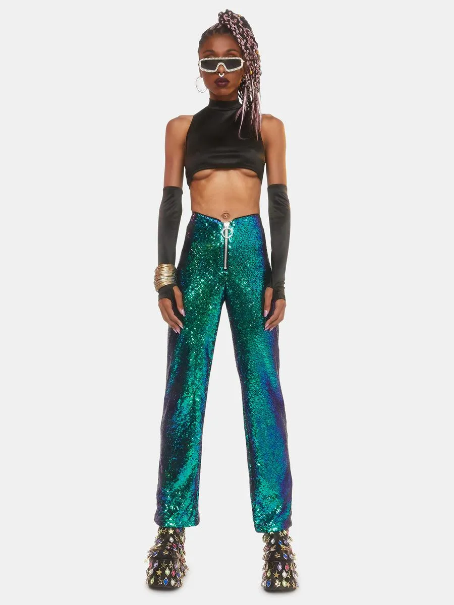 Neptune Glimmer Sequin Pants sold by Dolls Kill product image thumbnail 3
