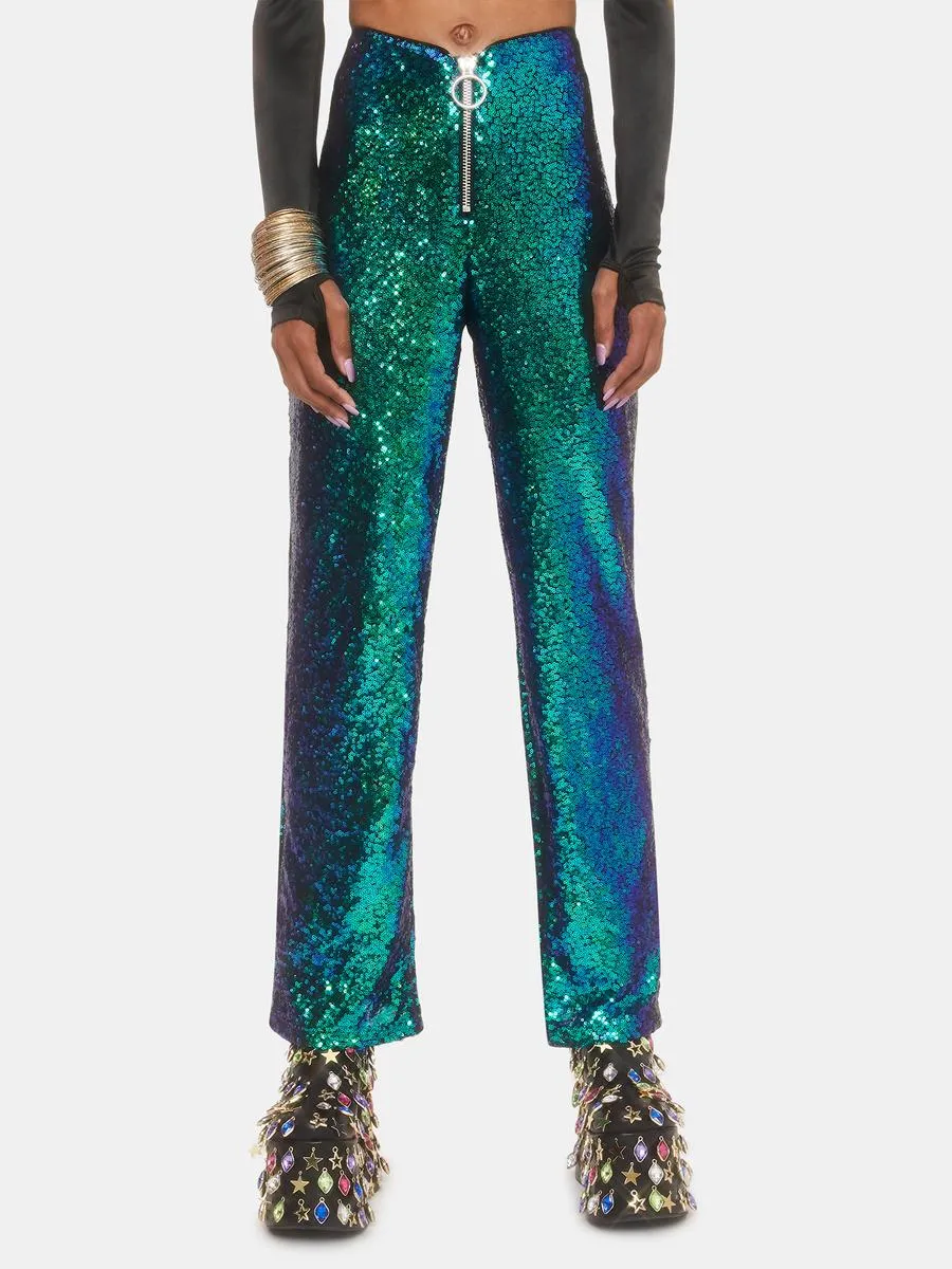 Neptune Glimmer Sequin Pants sold by Dolls Kill