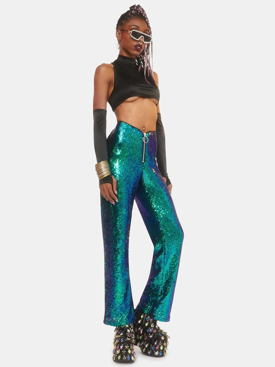 Neptune Glimmer Sequin Pants sold by Dolls Kill product image thumbnail 2
