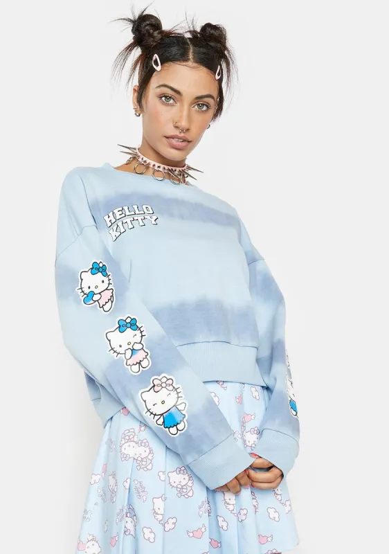 Hello Kitty Tie Dye Crop Sweatshirt sold by Dolls Kill
