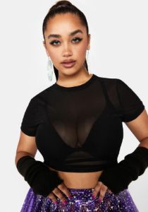 Plus Change The Game Mesh Top sold by Dolls Kill