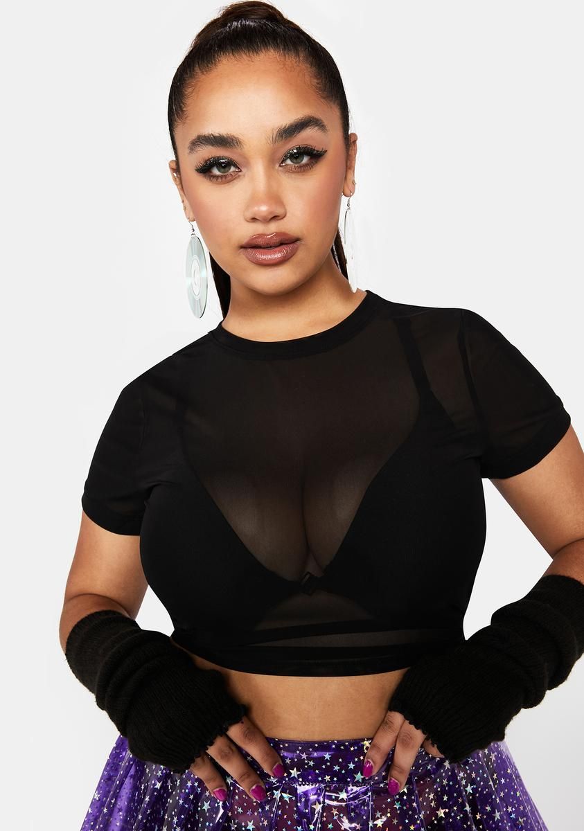 Plus Change The Game Mesh Top sold by Dolls Kill