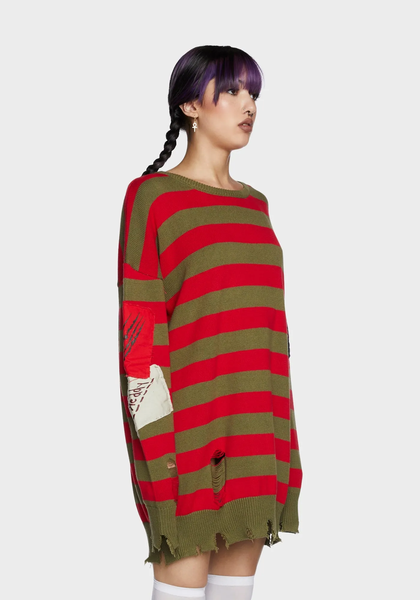 Total Slasher Oversized Sweater Dress sold by Dolls Kill product image thumbnail 4