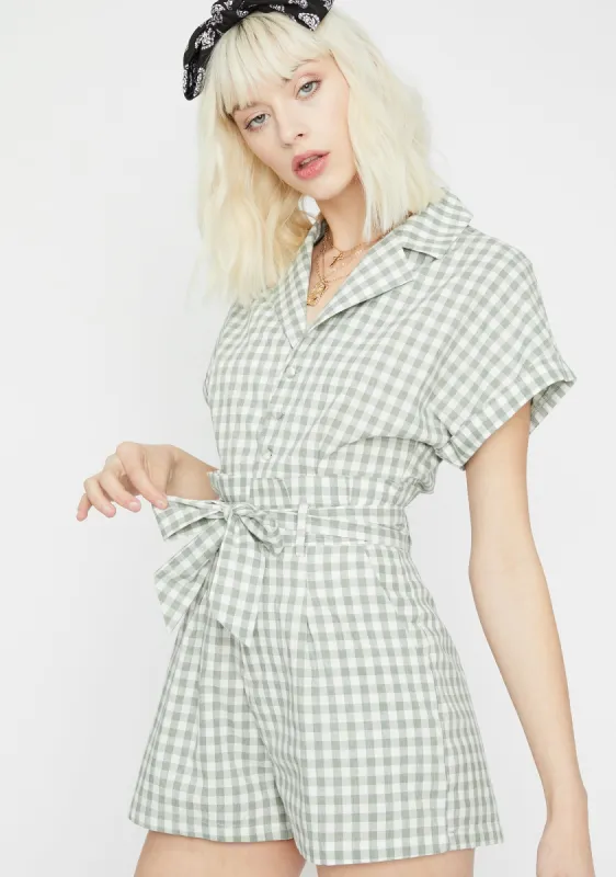 Spring Romance Gingham Romper sold by Dolls Kill