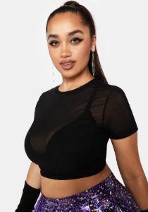 Plus Change The Game Mesh Top sold by Dolls Kill