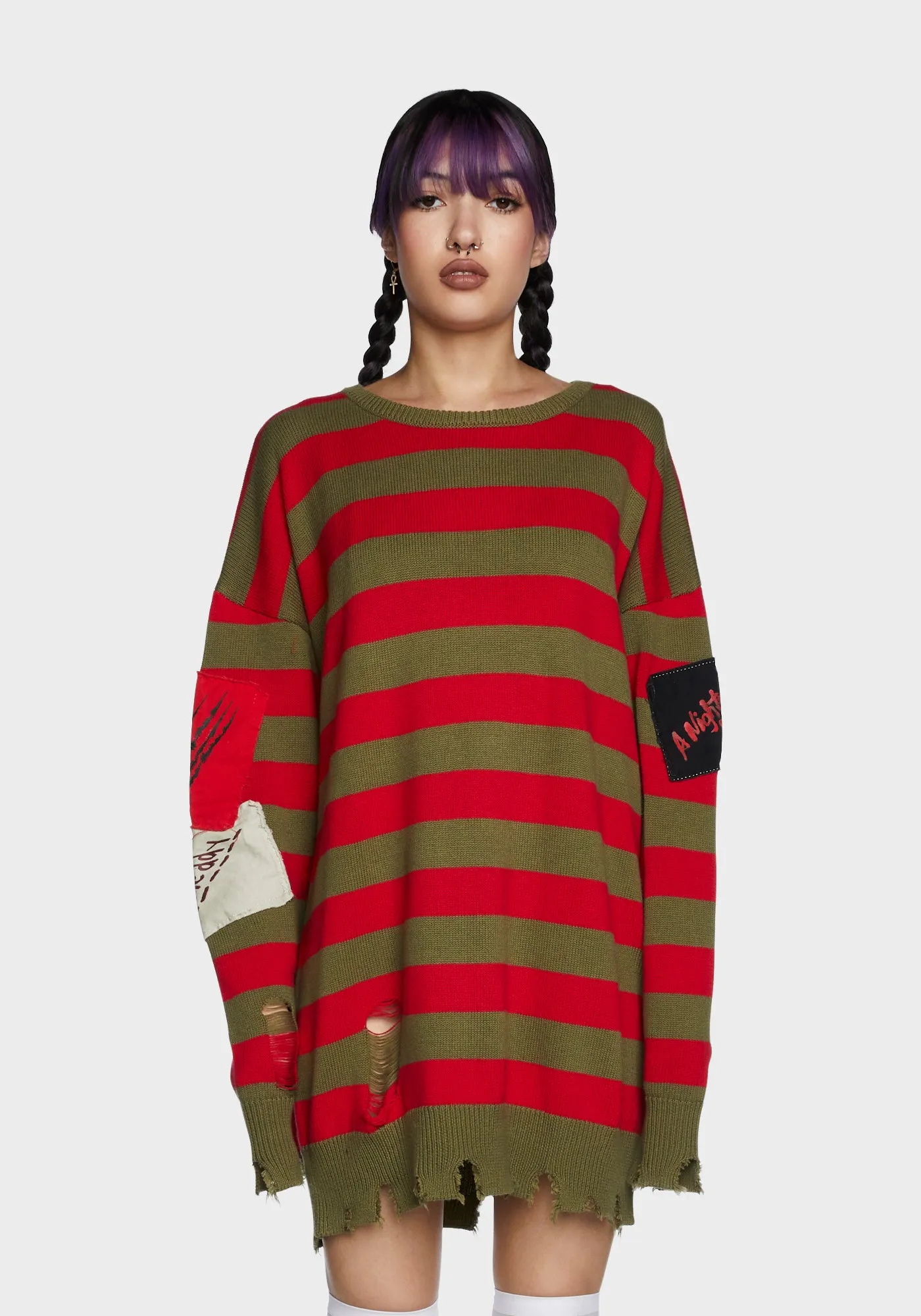 Total Slasher Oversized Sweater Dress sold by Dolls Kill