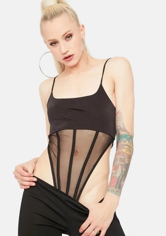 Give Me Time Paneled Mesh Bodysuit made by Dolls Kill