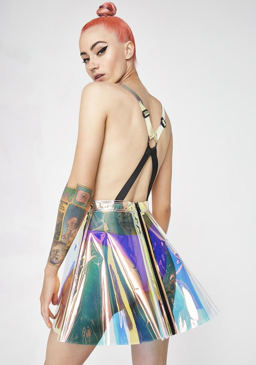 Space Gurl Hologram Overall Dress sold by Dolls Kill product image thumbnail 4