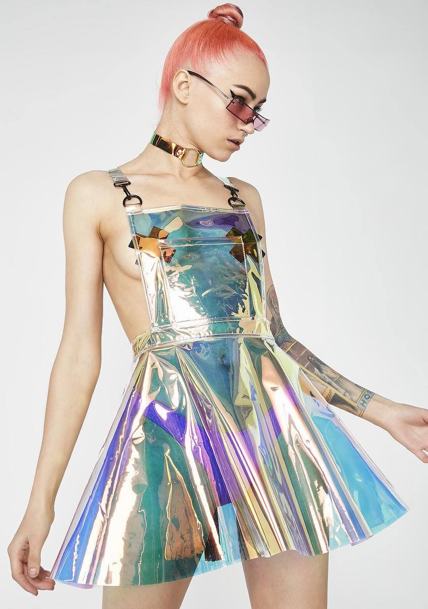 Space Gurl Hologram Overall Dress sold by Dolls Kill product image thumbnail 3
