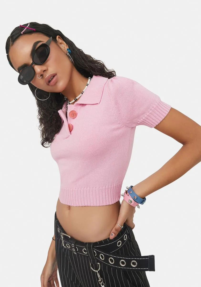 Miss Fortune Knit Polo Shirt sold by Dolls Kill product image thumbnail 2
