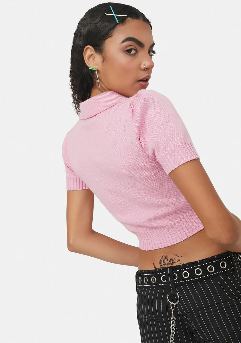 Miss Fortune Knit Polo Shirt sold by Dolls Kill product image thumbnail 4