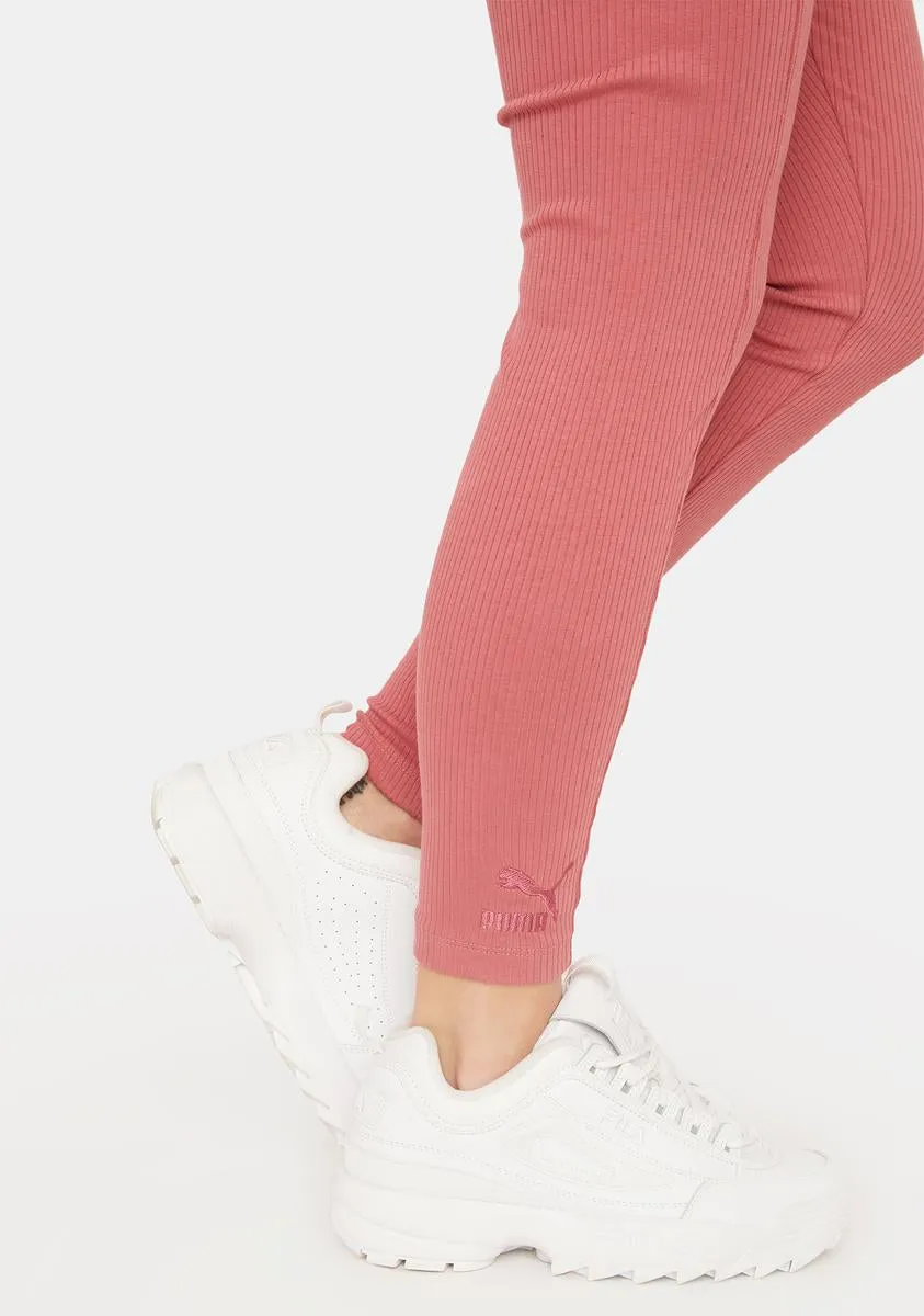 Pink Team Ribbed Leggings sold by Dolls Kill product image thumbnail 3
