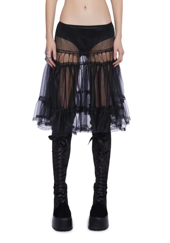 Shadow Kiss Midi Skirt sold by Dolls Kill