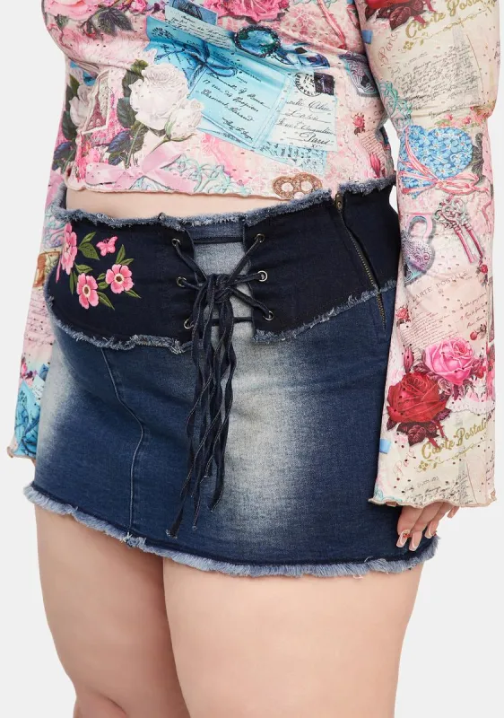 Plus Cobblestone Strolls Mini Skirt sold by Dolls Kill