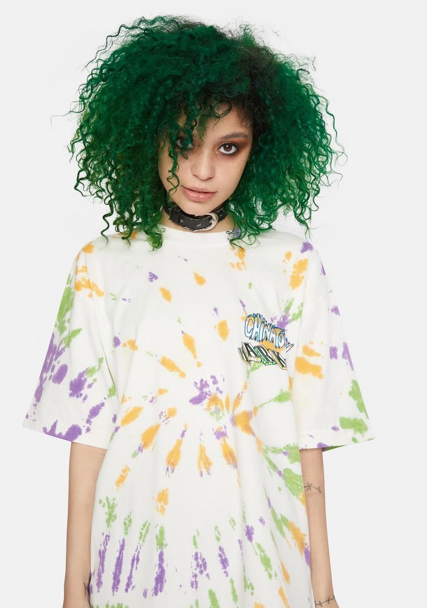 Tie Dye Block Graphic Tee sold by Dolls Kill product image thumbnail 4