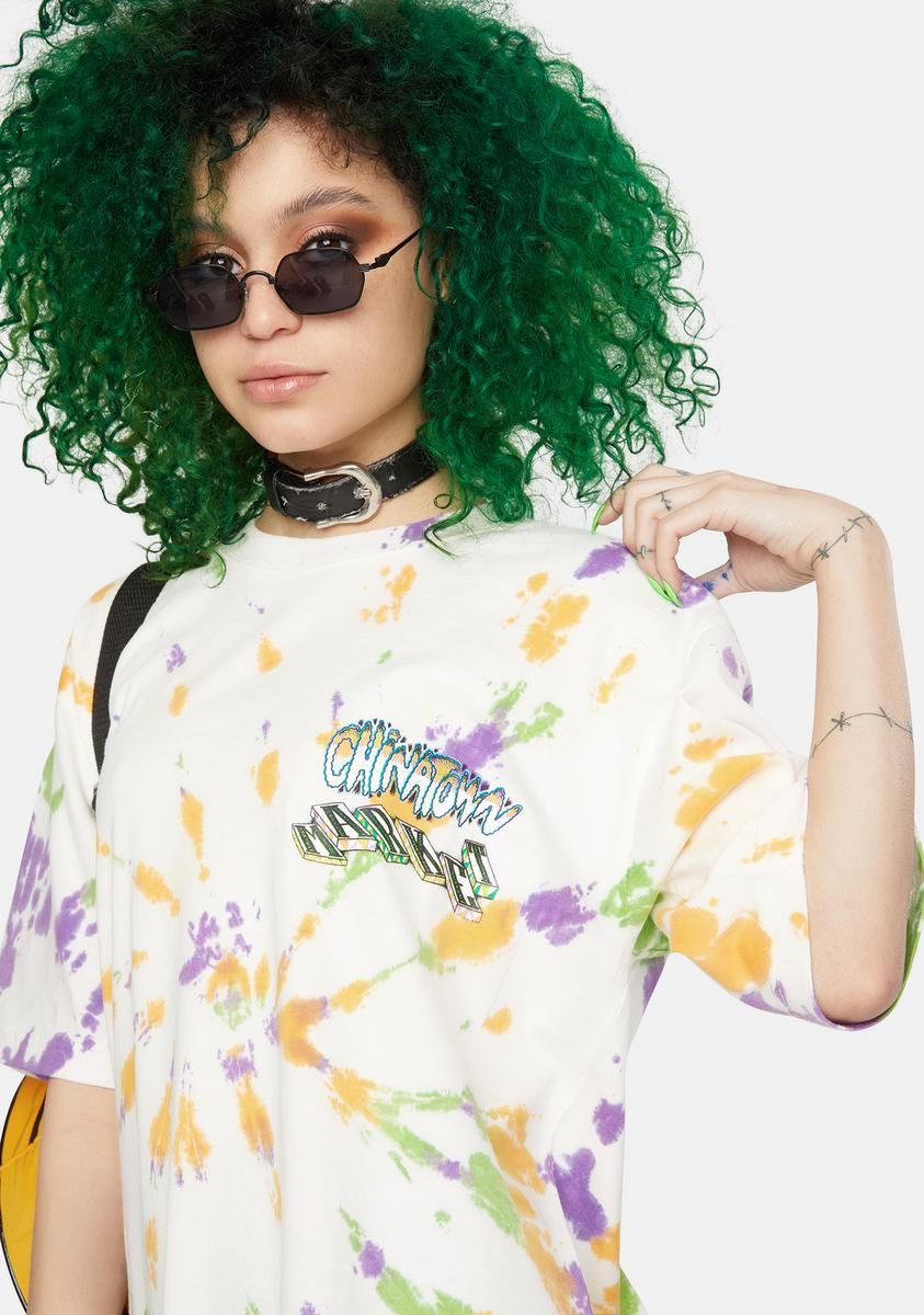 Tie Dye Block Graphic Tee sold by Dolls Kill product image thumbnail 2
