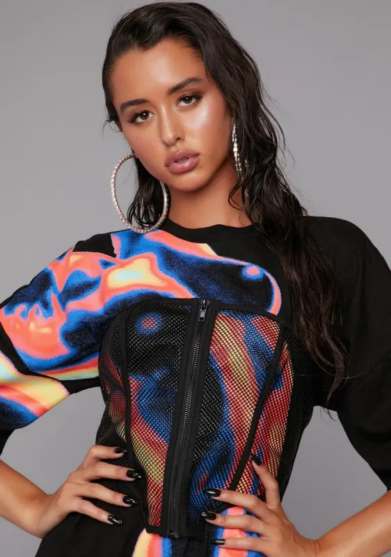 How I Do Mesh Corset sold by Dolls Kill