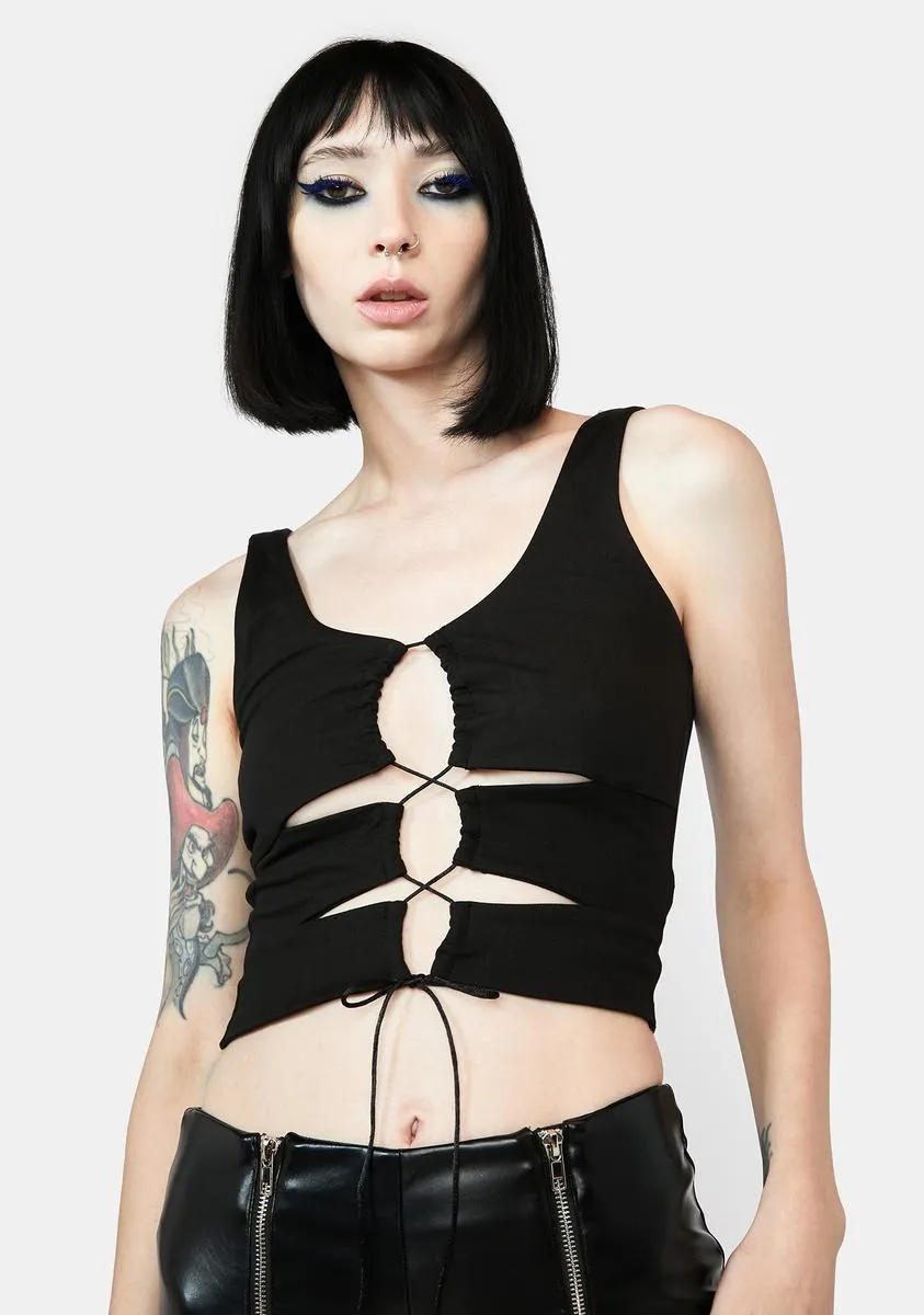 Fingers Crossed Tie Front Tank Top sold by Dolls Kill