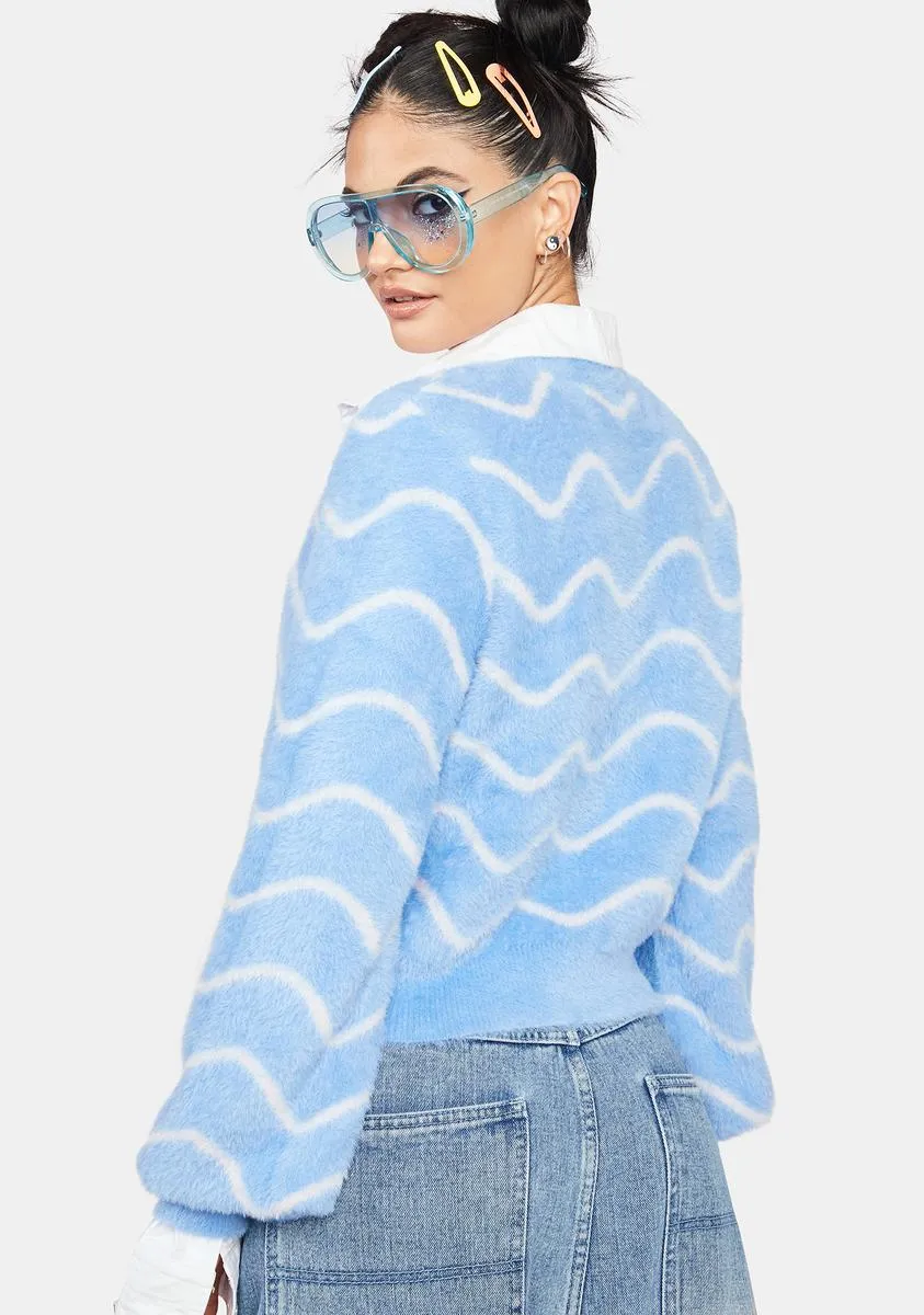 Chill Between The Lines Fuzzy Cardigan sold by Dolls Kill product image thumbnail 4