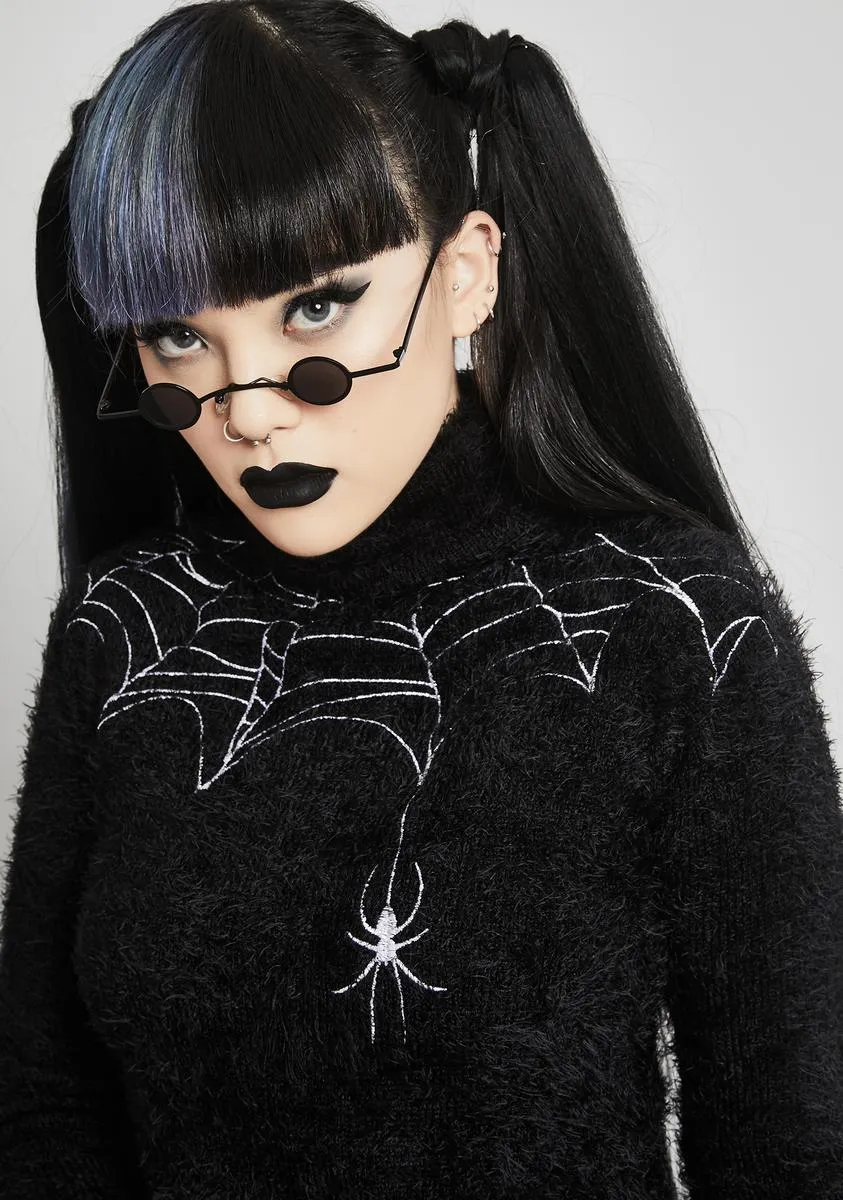 Web Of Deceit Fuzzy Sweater sold by Dolls Kill product image thumbnail 2