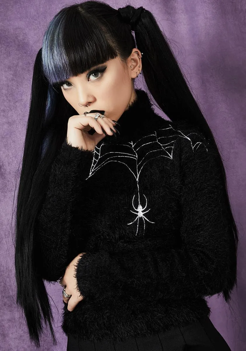 Web Of Deceit Fuzzy Sweater sold by Dolls Kill product image thumbnail 5