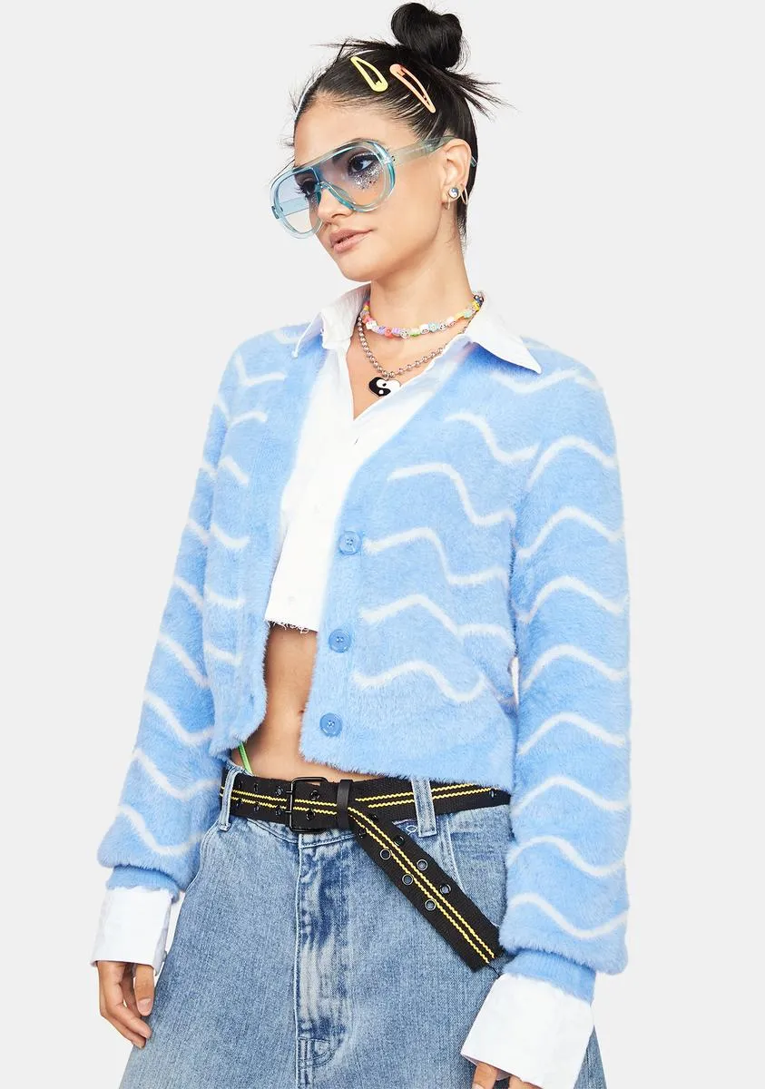 Chill Between The Lines Fuzzy Cardigan sold by Dolls Kill product image thumbnail 2