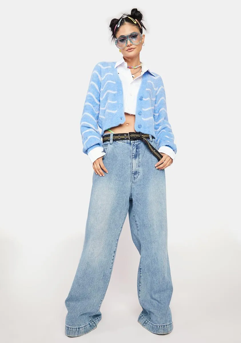 Chill Between The Lines Fuzzy Cardigan sold by Dolls Kill product image thumbnail 3