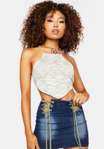 Heathered Halter Crop Top sold by Dolls Kill