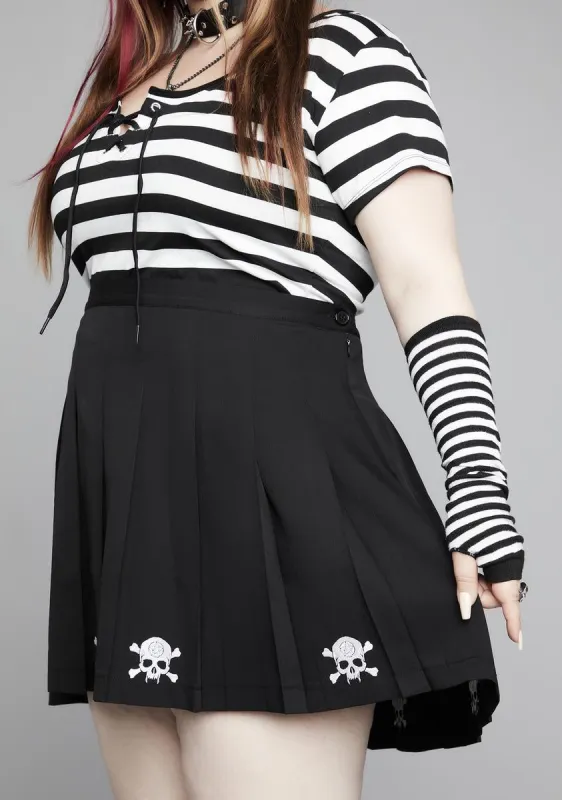 Plus Raise The Dead Pleated Mini Skirt sold by Dolls Kill