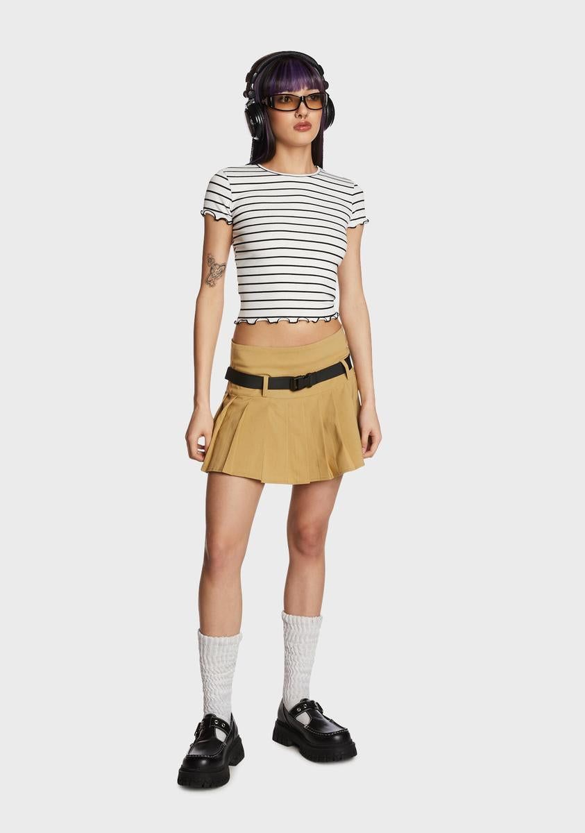 Hiding Places Striped Crop Top - White sold by Dolls Kill product image thumbnail 5