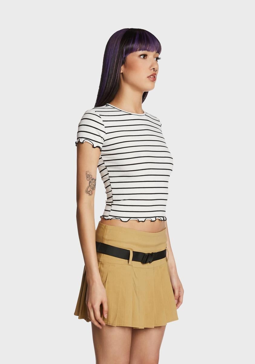 Hiding Places Striped Crop Top - White sold by Dolls Kill product image thumbnail 3