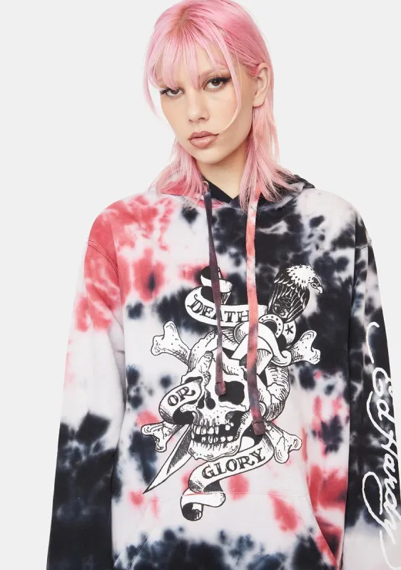 Storm Tie Dye Skull Hoodie sold by Dolls Kill
