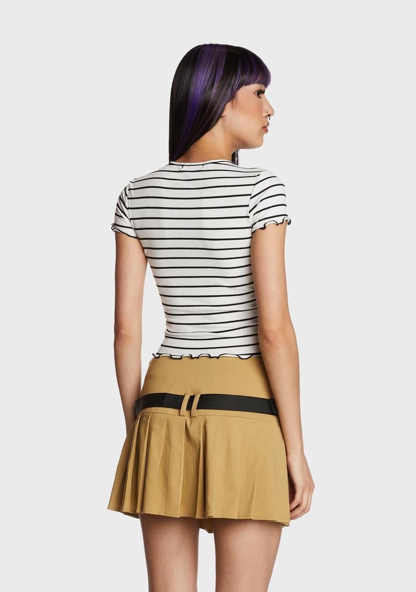 Hiding Places Striped Crop Top - White sold by Dolls Kill product image thumbnail 4