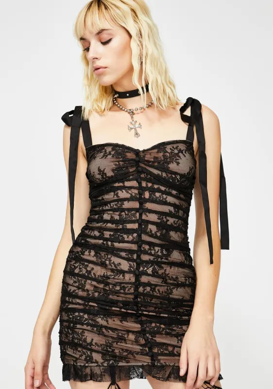 Black Dolly Lace Mini Dress sold by Dolls Kill