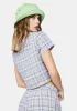 Lilac Checked Tie Front Crop Top sold by Dolls Kill