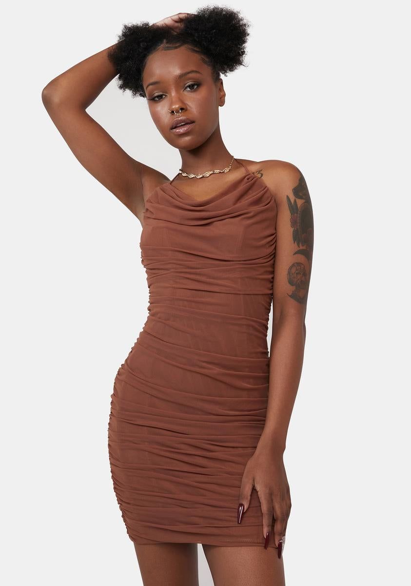 Altogether Now Ruched Bodycon Dress sold by Dolls Kill