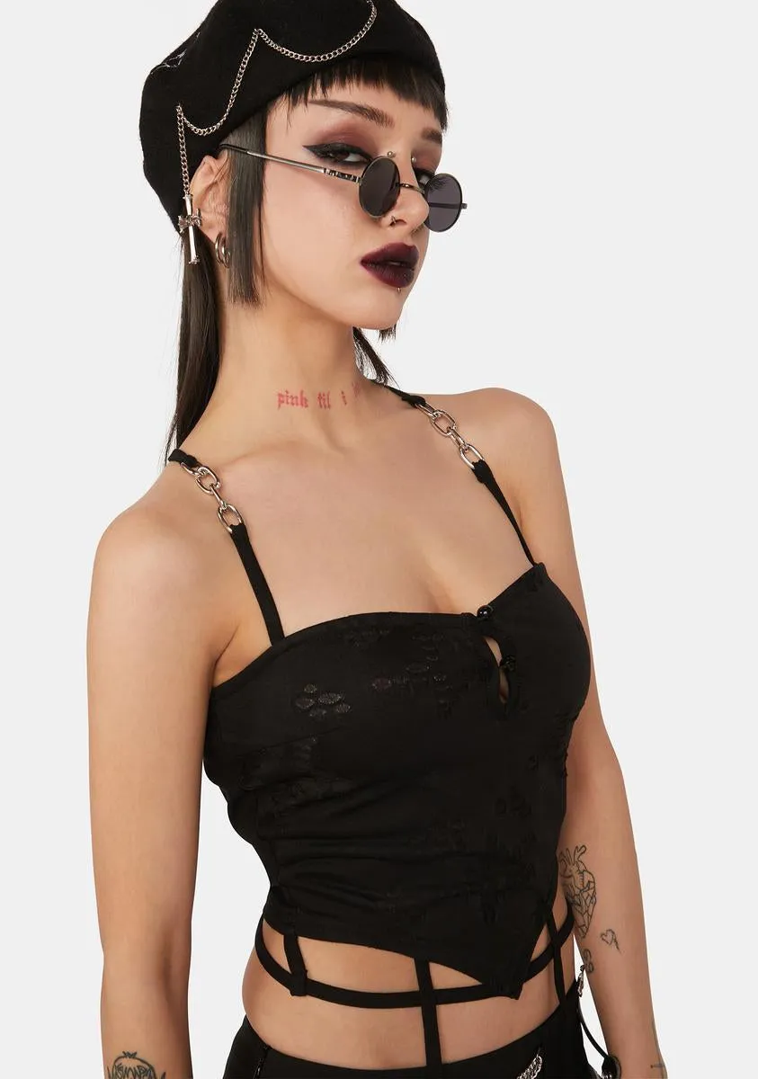 Punk Thru Hole Fabric Halter Top sold by Dolls Kill product image thumbnail 2