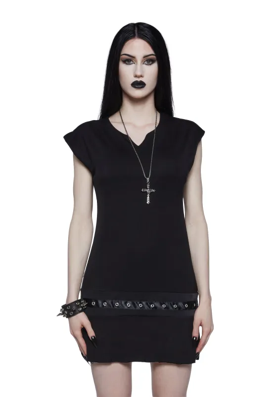 Gothic Rock Studded Mini Dress sold by Dolls Kill