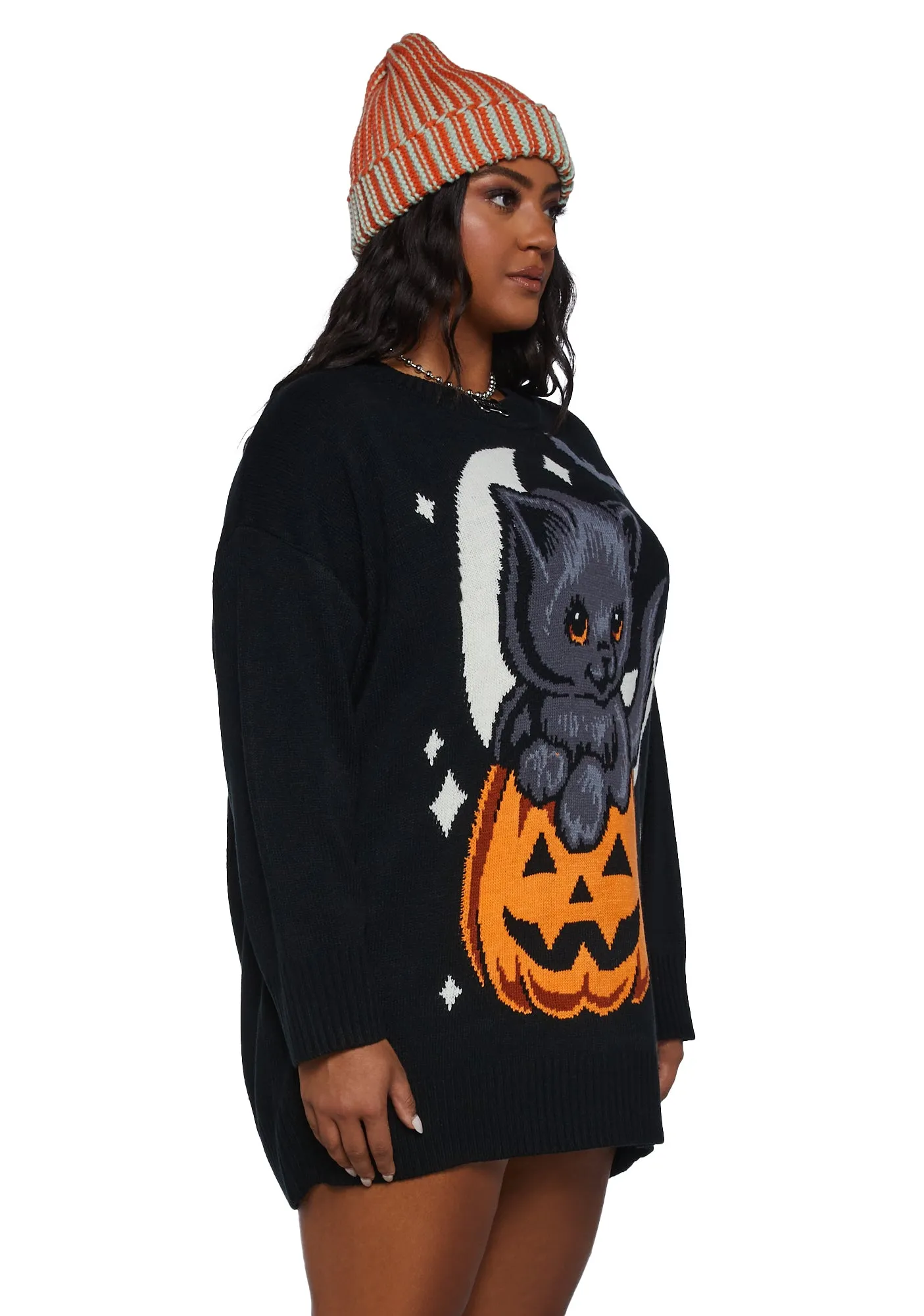 Plus Too Cute To Spook Oversized Sweater sold by Dolls Kill product image thumbnail 3