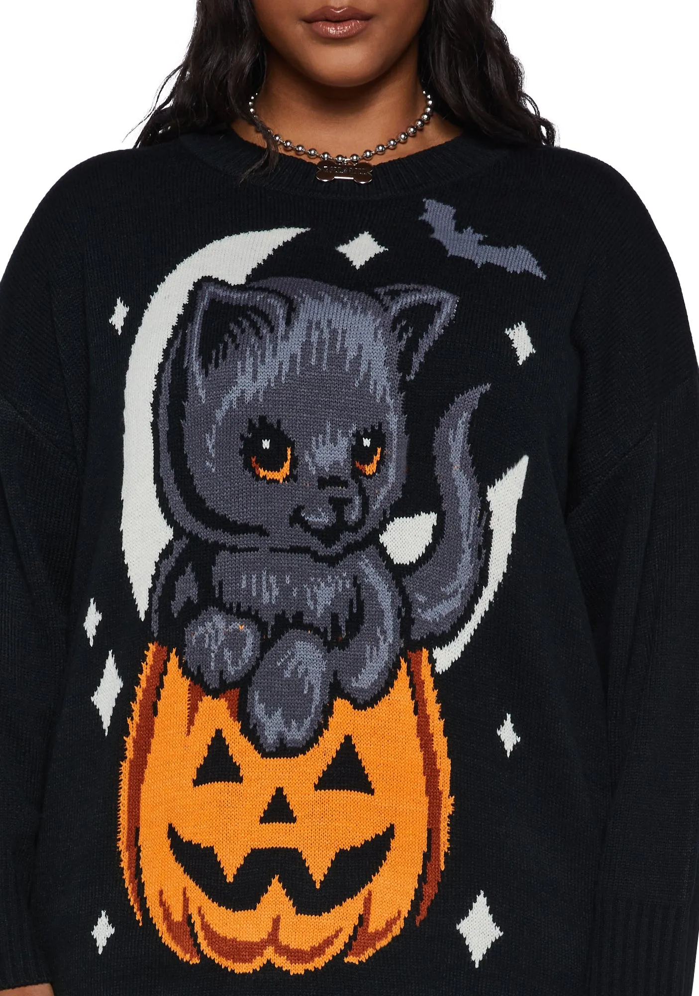 Plus Too Cute To Spook Oversized Sweater sold by Dolls Kill product image thumbnail 5