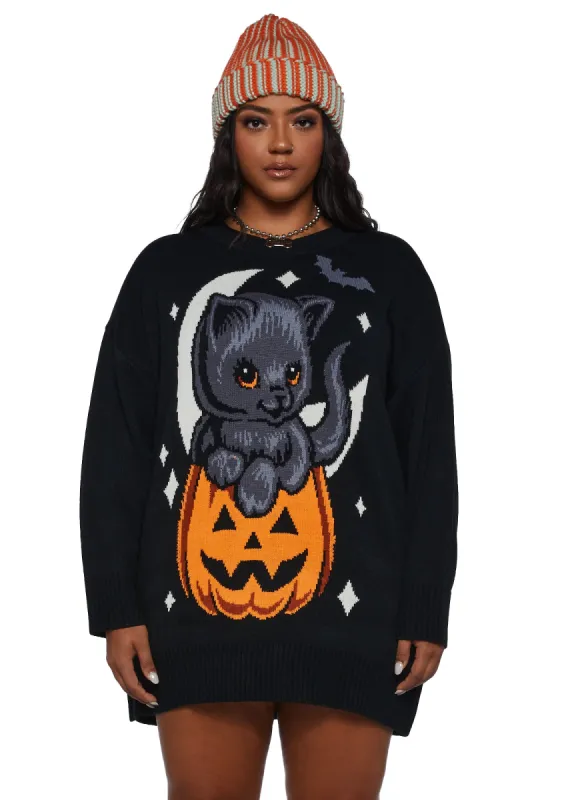 Plus Too Cute To Spook Oversized Sweater sold by Dolls Kill