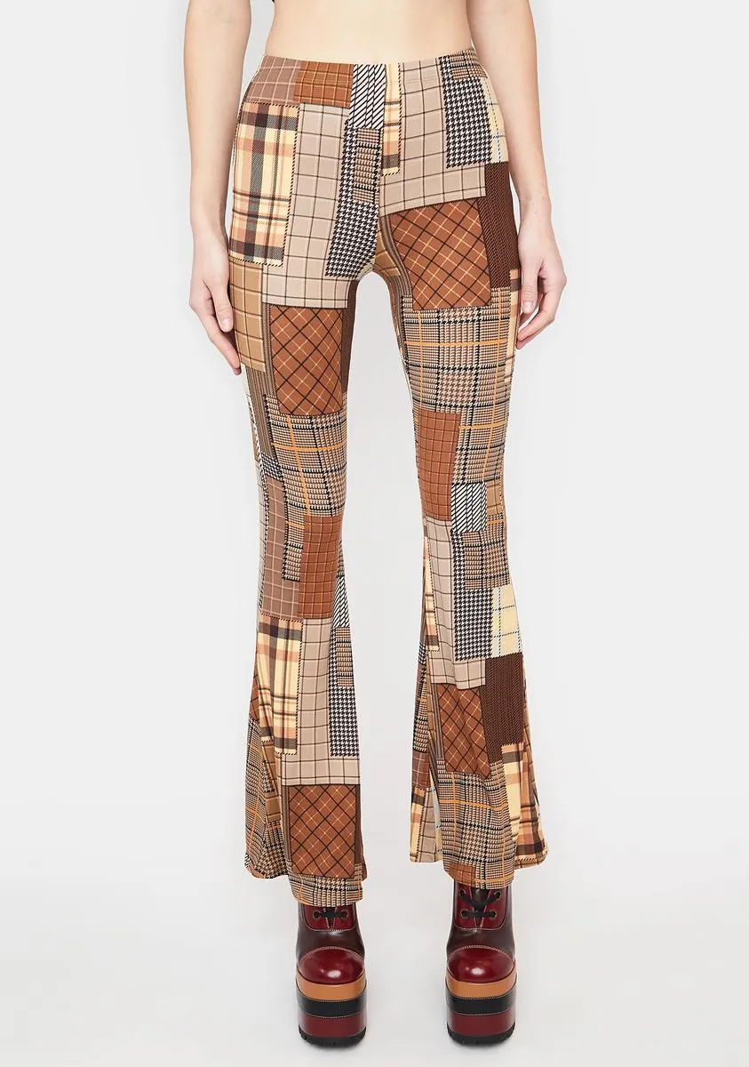 Boho Blast Patchwork Flare Pants sold by Dolls Kill