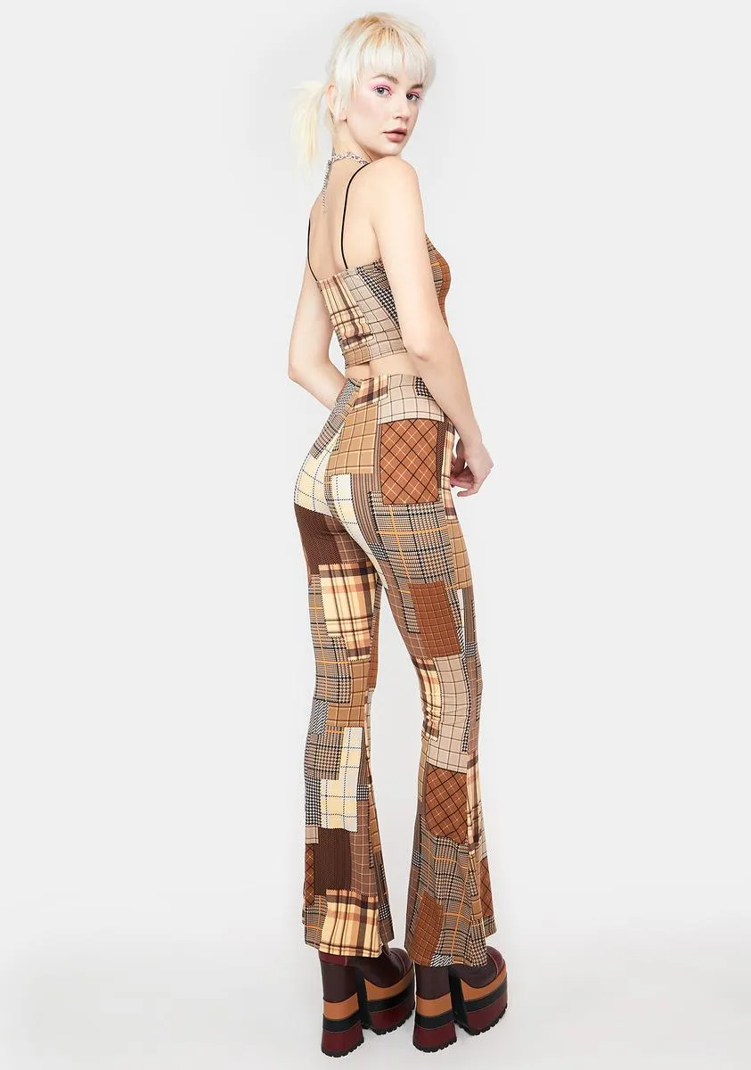 Boho Blast Patchwork Flare Pants sold by Dolls Kill product image thumbnail 4