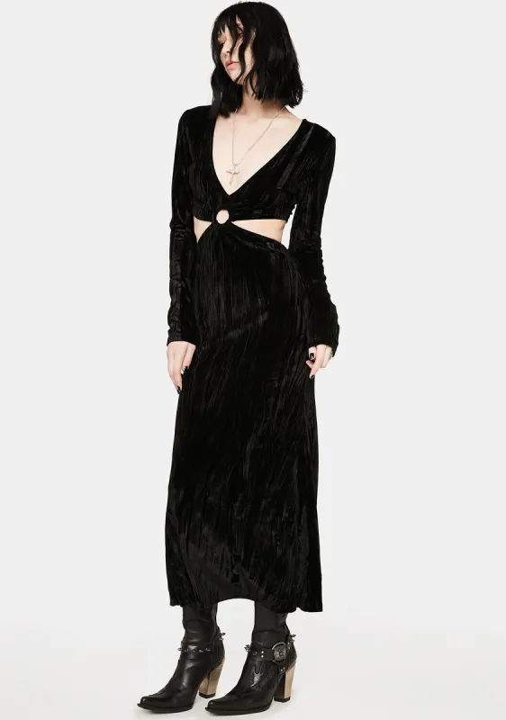 Lunar Embraces Velvet Maxi Dress sold by Dolls Kill