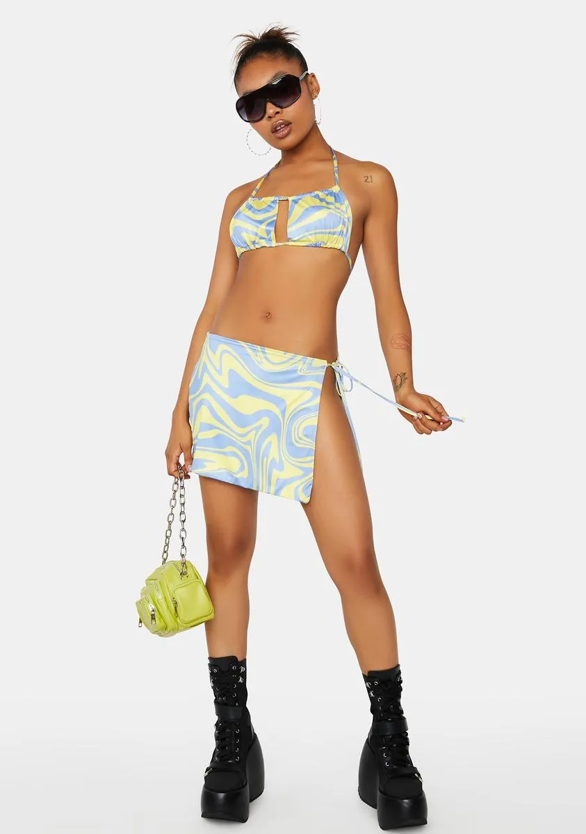 Swirl Printed Tie Wrap Mini Skirt sold by Dolls Kill product image thumbnail 3