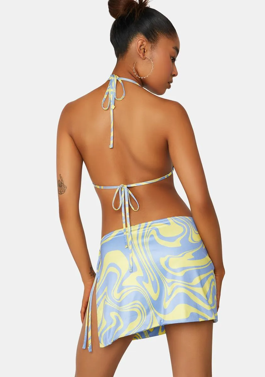 Swirl Printed Tie Wrap Mini Skirt sold by Dolls Kill product image thumbnail 4
