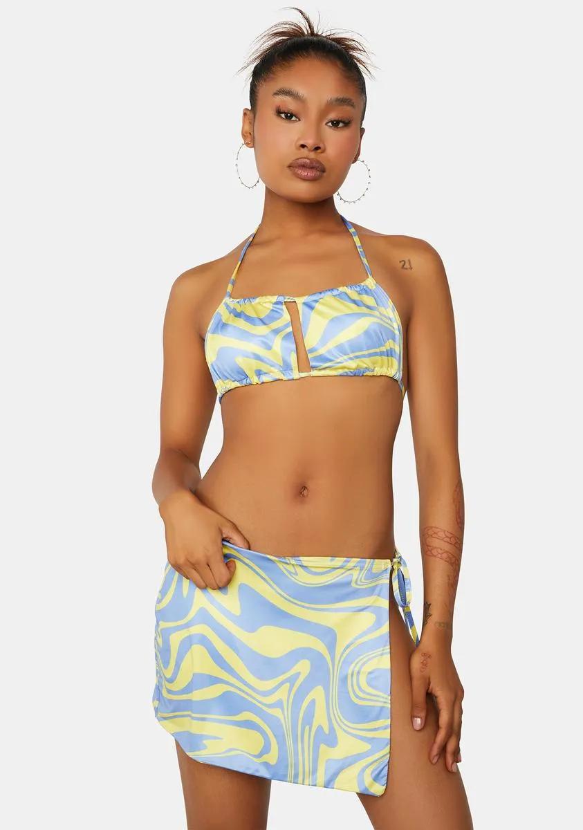 Swirl Printed Tie Wrap Mini Skirt sold by Dolls Kill product image thumbnail 2
