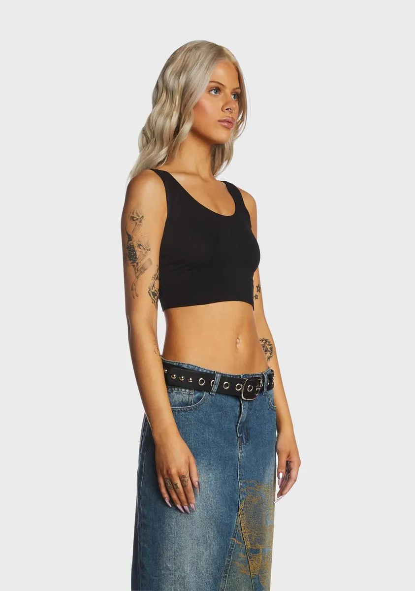 Black Tank Crop Top sold by Dolls Kill product image thumbnail 3