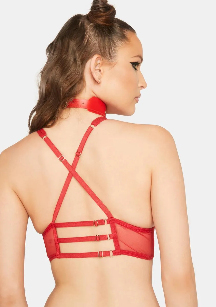 Red Medusa Embroidered Bralette sold by Dolls Kill product image thumbnail 4