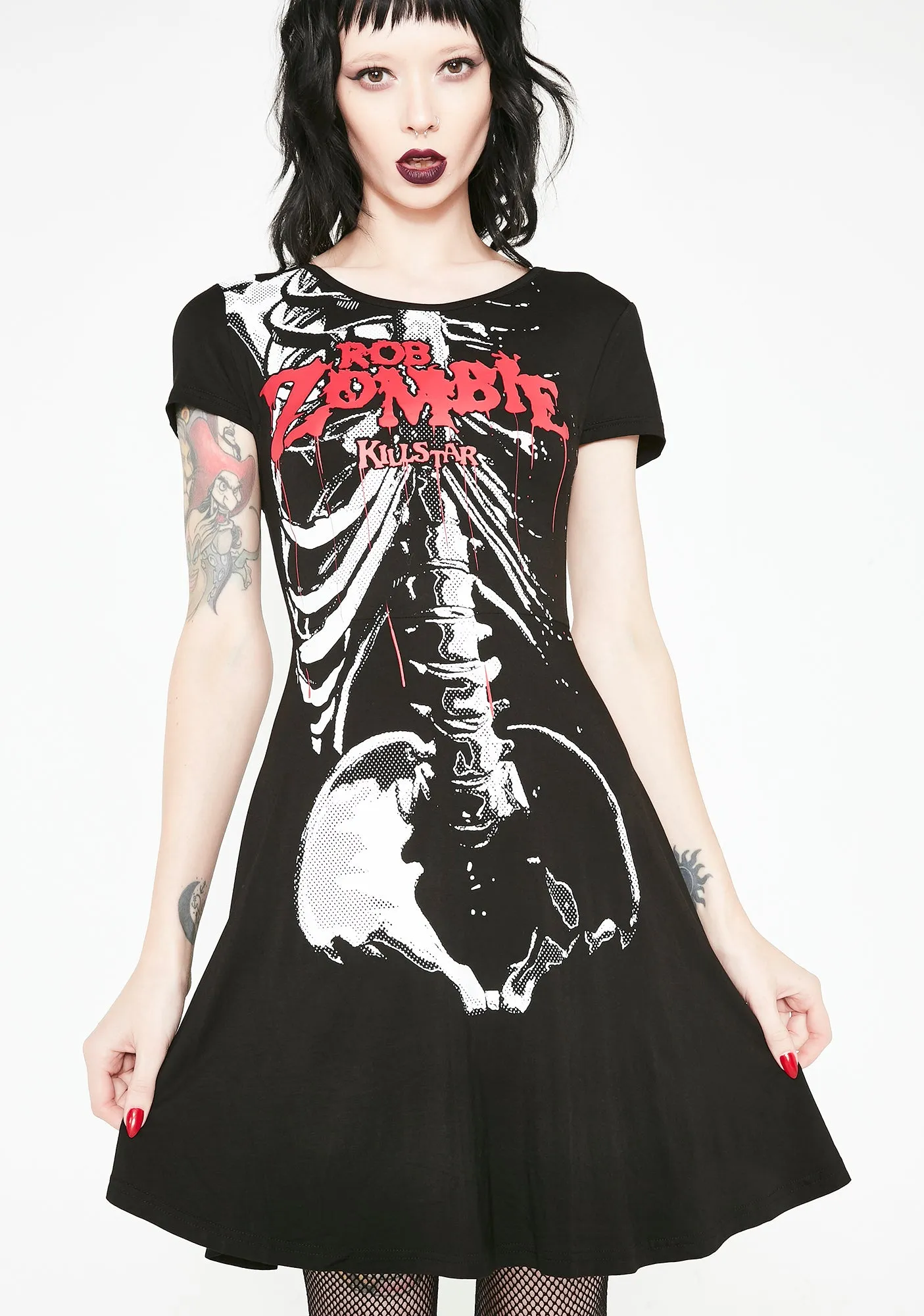 Foxy Bones Skater Dress sold by Dolls Kill